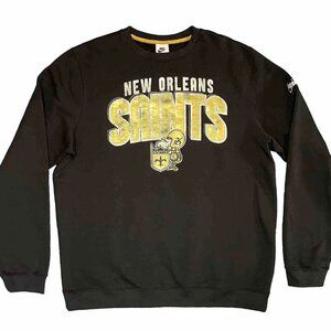 Nike Mens Size Small New Orleans Saints Crewneck Pullover Sweatshirt Black NWT
